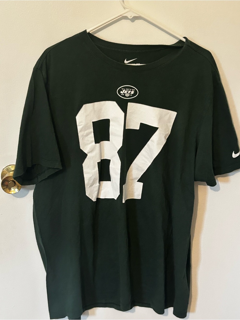 Nike Men’s Dark Green Short Sleeve Jersey Tee with White 87 Graphic